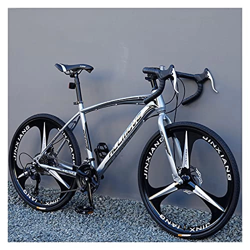 Road Bike : LHQ-HQ 52cm Frame 27 Speed 700C Wheels Road Bike for adults men women Dual Disc Brake 3 Spoke Wheel Road Bicycles, A