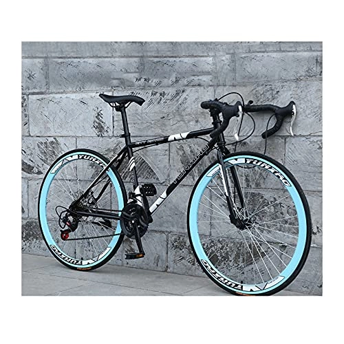 Road Bike : LHQ-HQ Road Bike for Men And Women 26Inch 24 Speed Bicycles High Carbon Steel Bikes 4Cm Rim Bicycle with Alloy Stem, C