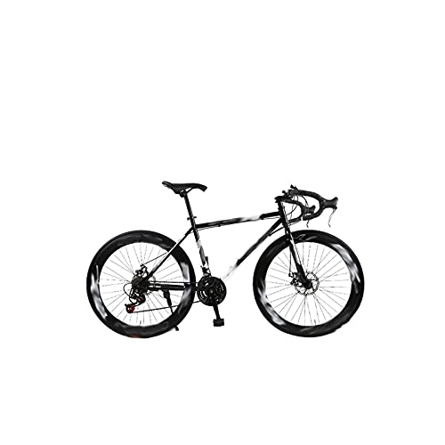 Road Bike : Liangsujian 26 Inch Wheel Aldult Fixed Gear Bike 24 Speed Road Racing Mountain Bicycle High-carbon Steel Frame Sports Cycling MTB (Color : Black, Size : 24 Speed)