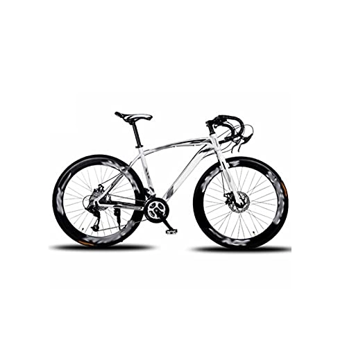 Road Bike : Liangsujian 26 Inch Wheel Aldult Fixed Gear Bike 24 Speed Road Racing Mountain Bicycle High-carbon Steel Frame Sports Cycling MTB (Color : White, Size : 24 Speed)