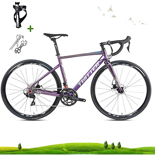 Road Bike : LICHUXIN Outdoor Bike, Road Bike, Lightweight 22-Speed 700C Disc Brake Road Racing Bike, Aluminum Alloy Material Can Bear 160Kg, Suitable for Adult Men And Women, discolored blue, 18.8in