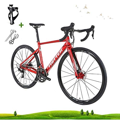 Road Bike : LICHUXIN Outdoor Bike, Road Bike, Lightweight 22-Speed 700C Disc Brake Road Racing Bike, Aluminum Alloy Material Can Bear 160Kg, Suitable for Adult Men And Women, Red, 19.6in