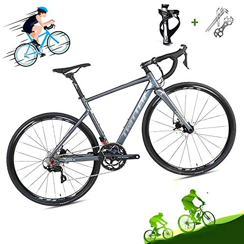 Road Bike : LICHUXIN Road Bike, Ultralight 22-Speed 700C Off-Road Dual-Disc Brake Road Bike, 20.4 / 19.6 / 18.8 / 18.1In, Suitable for Men, City Cycling, gray, 19.6in