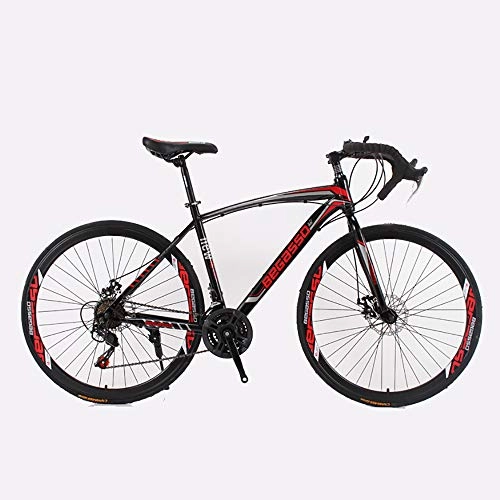 Road Bike : Link Co Mountain Bike Adult Male And Female Students Bend Bicycle Gift Road Racing Car, Red