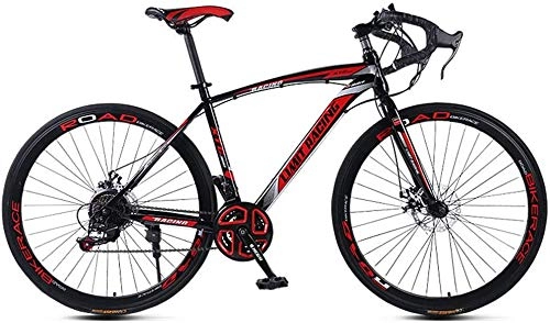 Road Bike : LJXiioo Road Bike, Full Suspension Road 700C Wheel Bike, 21 Speed ​​Disc Brakes, Road Bicycle for Men And Women, A