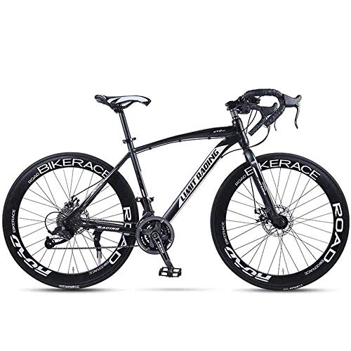 Road Bike : LP-LLL Mountain bikes - road racing road bike, double disc brake city freestyle bike, competition wheels, 26 inch 27 speed, vehicle for students, adults