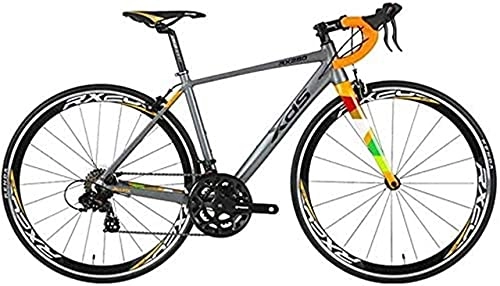 Road Bike : lqgpsx 14-Speed Road Bike, Men and Women Lightweight Aluminum Racing Bikes, Adult Bikes City Commuter, Non-Slip Bicycle (Color:Grey, Size:460MM) (Color:Black, Size:480MM)