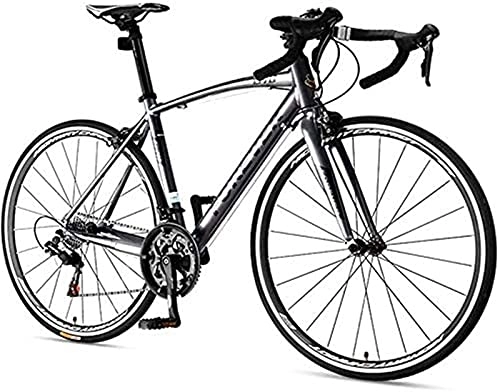 Road Bike : lqgpsx 16-speed road bike, lightweight aluminum men road bike, 700 * 25C wheel, high strength, speed and stability when riding, off-road or off-road highway travel adapted (Color:Grey, Size:Standard)