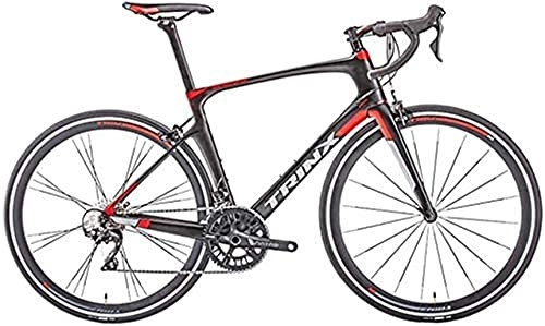 Road Bike : lqgpsx Ms Male Road, 22-speed ultra-light carbon fiber, 700C hybrid road bike wheel movement (Color:Red)