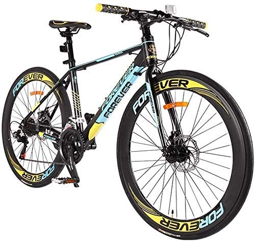 Road Bike : LQH Adult road bike, road bike disc brakes, 21-speed road bike lightweight aluminum alloy, male Ms. 700C wheel racing bikes (Color : Blue) (Color : Green)