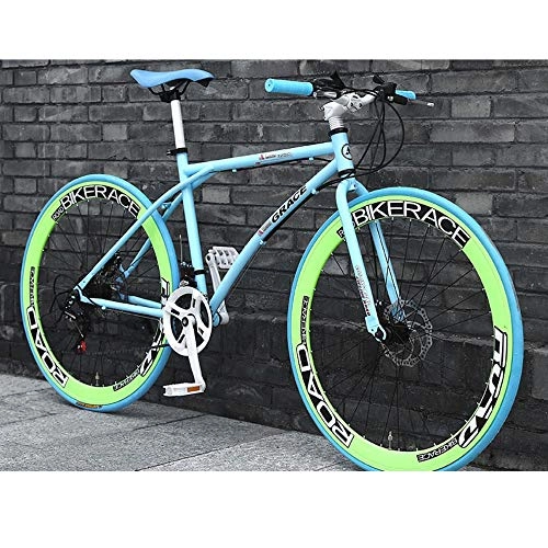 Road Bike : LWJPP 26 Inch Double Disc Brake High-carbon Steel Hardtail Mountain Bicycle With Front Suspension Mountain Bike Girl Boy Bicycles (Color : A)