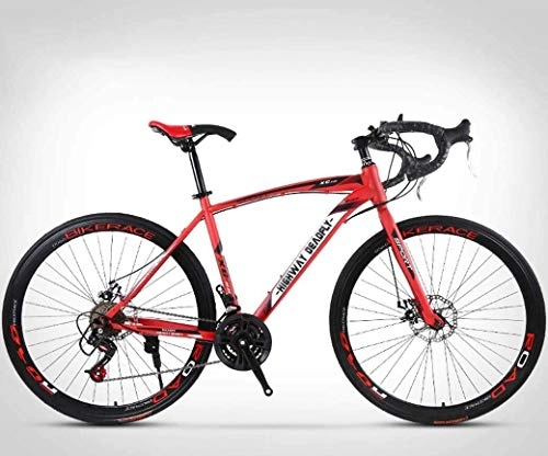 Road Bike : MAMINGBO 26-Inch Road Bicycle, 24-Speed Bikes, Double Disc Brake, High Carbon Steel Frame, Road Bicycle Racing, Men's And Women Adult-Only