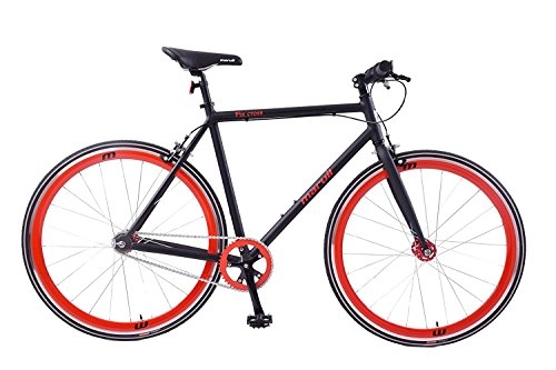 Road Bike : Maruil Fix Cross 700c Wheel Fixie Fixed Wheel Single Speed Flip Flop Hub Road Bike Black (Black / Red)