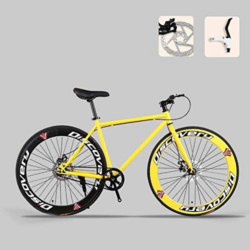 Road Bike : Men And Women Adult Road Bicycle, 26 Inch Bikes, Double Disc Brake, High Carbon Steel Frame, Road Bicycle Racing, (Color : C)