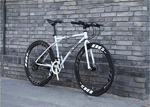 Road Bike : Men's And Women's Road Bicycles, 24-Speed 26-Inch Bikes, Adult-Only, High Carbon Steel Frame, Road Bicycle Racing, Wheeled Double Disc Brake Bicycles, E