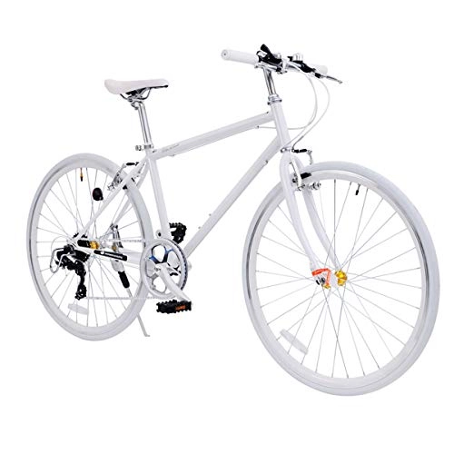 Road Bike : Mens Road Bike, Shimano 7 Speed 700C Wheels 26 Inch Road Bicycle, High Carbon Steel Frame, Road Bicycle Racing for Men's And Women, White