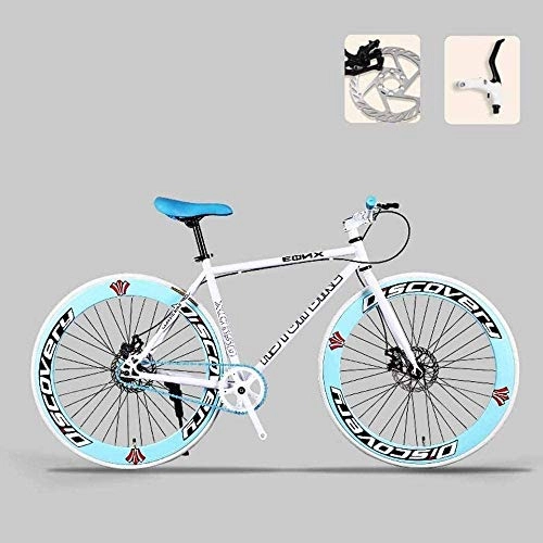 Road Bike : MG Road Bicycle, 26 Inch Bikes, Double Disc Brake, High Carbon Steel Frame, Road Bicycle Racing, Men's and Women Adult 6-6, D