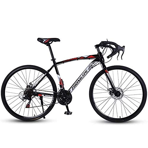 Road Bike : MIMORE Road Bicycle, Mountain Bike, Hard Tail Bike, 26 Inch Bike, Carbon Steel Adult Bike, 21 / 24 / 27 / 30 Speed Bike, Colourful Bicycle, Black red, 24 speed
