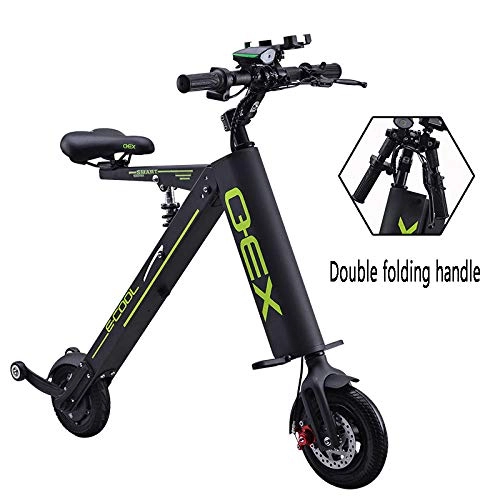 Road Bike : Mini Folding Electric Car Adult Lithium Battery Bicycle Double Wheel Power Portable Travel Battery Car
