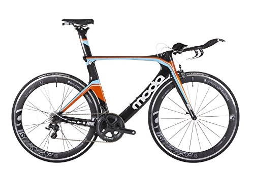 Road Bike : Moda Men's Interval Carb TT / Tri Bike, Black / Cyan / Orange, 57 cm