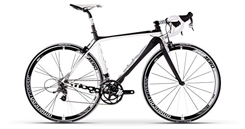 Road Bike : Moda Men's Stretto Carbon Road Bike, White / Black, 50 cm