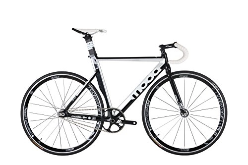 Road Bike : Moda Unisex Arco Aero Alloy Track Bike, Black / White Silver, 57 cm