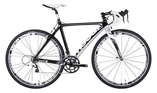 Road Bike : Moda Unisex Opus Carbon Cyclo Cross Road Bike, Carbon Black / White, 48 cm