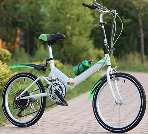 Road Bike : Mountain Bike Bicycle Student Car 20-inch Children's Adult Ultra-light Folding Bike Men And Women Bicycles, Green-20in