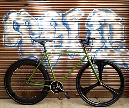 Road Bike : Mowheel Bike Single Speed Fix-3Classic Green Size 54cm