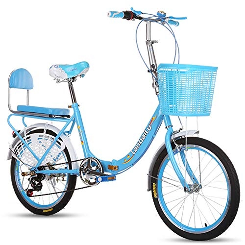 Road Bike : Ms Foldable Bicycle 20 Inch 6 Speed Hardtail Ultralight Frame Carbon Steel Car Commuter City Bike, Blue