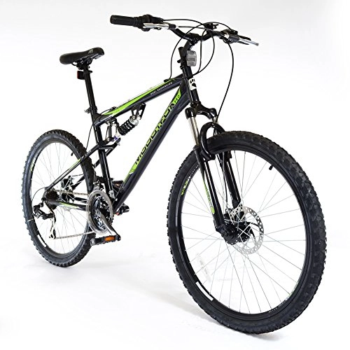 Road Bike : Muddyfox 26" Livewire Full Suspension Bike - Mens - Black and Green. (MO17171-BIKE)