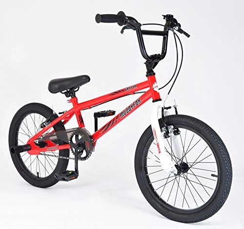 Road Bike : Muddyfox Griffin 18" BMX Bike with Stunt Pegs - Red and White - Boys - New Model - Online Exclusive!
