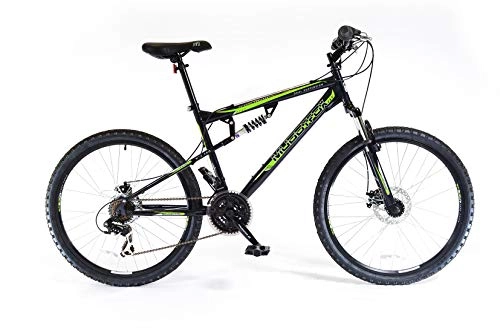 Road Bike : Muddyfox Unisex's Livewire Dual Suspension 21 Speed Mountain Bike, Black / Green, 26 Inch