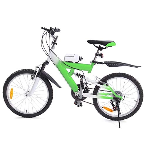 Road Bike : MuGuang Children Mountain Bike 20 Inch 6 Speed Come with 500cc Kettle for Children from 7 to 12 Ages Green Color
