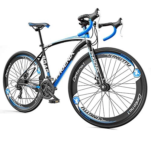 Road Bike : MXYPF Road Bike, 700c Adult Bike High Carbon Steel Frame And Aluminum Alloy Rim 27-Speed Grouping And Dual Disc Brakes Suitable For Road Racing And Commuting