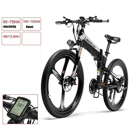 Road Bike : MYYDD Electric Bike 36V / 48V Mens Mountain Ebike 26 inch Tire Road Bicycle Snow Bike Pedals with Removable Lithium Battery, B, 48V75km