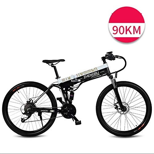 Road Bike : MYYDD Electric Bike 48V 240W Men Folding Ebike 27 Speeds Mountain&Road Bicycle with 26inch Tire, Disc Brakes and 48V 10Ah Lithium Battery, B