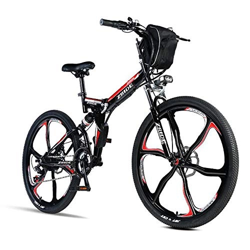 Road Bike : MYYDD Electric Bike 48V 350W Men Folding Ebike 21 Speeds Mountain&Road Bicycle with 90-110KM Long-Range, Dual Disc Brake and LCD Display, A