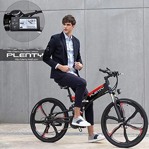 Road Bike : MYYDD Electric Mountain Bike, 26 E-bike Citybike Commuter Bike with 48V 10Ah Removable Lithium Battery, Black