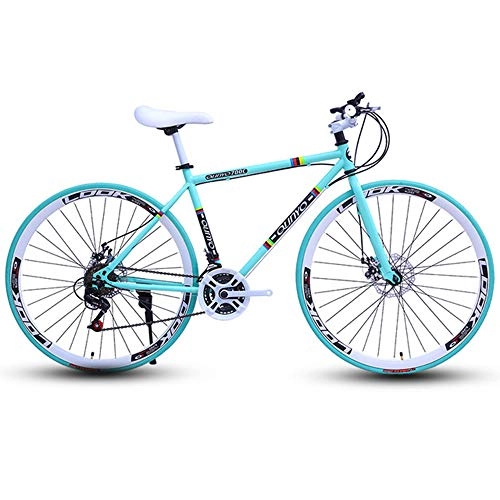 Road Bike : N\A ZGGYA Adult Hybrid Bike, High-carbon Steel Frame, Road Bike Racing, Wheeled Dual-disc Bicycle, 26-inch Bike, Womens Bike