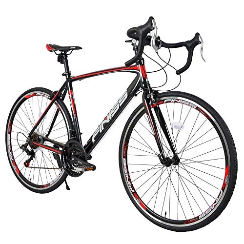 Road Bike : NA Road Bike Aluminum 700"28c 21 speed green or red outdoor sports (Red)