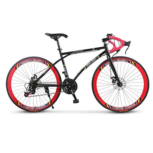 Road Bike : NA ZGGYA Mountain Bike, Double Disc Brakes, High-carbon Steel Frame, Road Bike Racing, 24-speed 26-inch Bicycle, Male Female Adult Bike, Bike Adult Hybrid