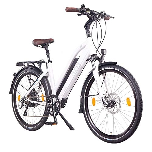 Road Bike : NCM Milano Plus electric bike, Trekking E-bike, 250W, 48V 16Ah 768Wh Battery (White 26")