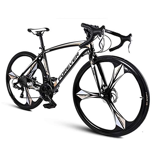 Road Bike : NENGGE 26 Inch Road Bicycle, Adult Men 27 Speed Mechanical Disc Brakes Road Bike, High-carbon Steel Frame Racing Bicycle, Perfect For Road Or Dirt Trail Touring, Rose Gold