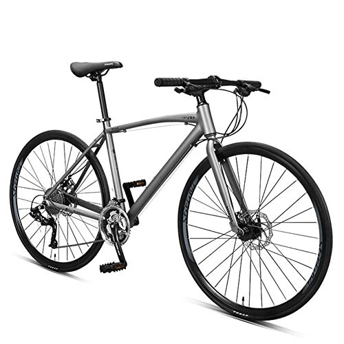 Road Bike : NENGGE 30 Speed Road Bike, Adult Commuter Bike, Lightweight Aluminium Road Bicycle, 700 * 25C Wheels, Racing Bicycle with Dual Disc Brake, Gray