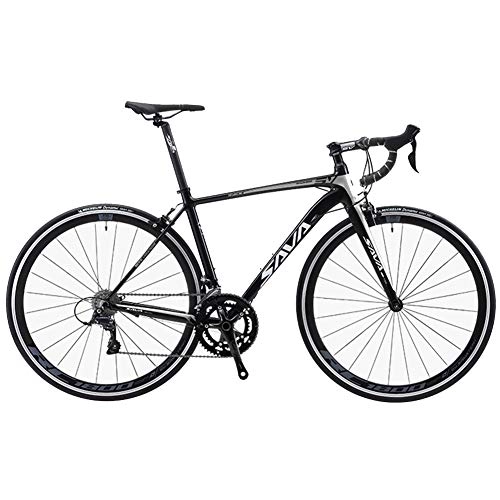 Road Bike : NENGGE Adult Road Bike, Ultra-Light Bicycle Aluminum Frame with Double V Brake, Carbon Fiber Fork City Utility Bike, Perfect For Road Or Dirt Trail Touring, Gray, 18 Speed
