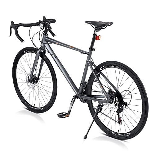 Road Bike : NiC IS COCNG Road bike, aluminum alloy frame, 700C black, 21-speed adjustable, load 100kg