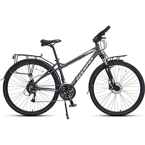 Road Bike : NOBRAND 27 Speed Road Bike, Men Women 700C Wheels Road Bicycle, Aluminum Frame Commuter Bike, Perfect For Road Or Dirt Trail Touring, Men's Gray Suitable for men and women, cycling and hiking