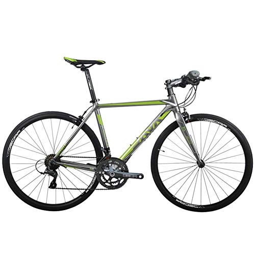 Road Bike : NOBRAND Adult Road Bike, Men Women Lightweight Aluminium Road Bike, Racing Bicycle, City Commuter Bicycle, Road Bicycle, Blue, 16 Speed Suitable for men and women, cycling and hiking (Color : Green)