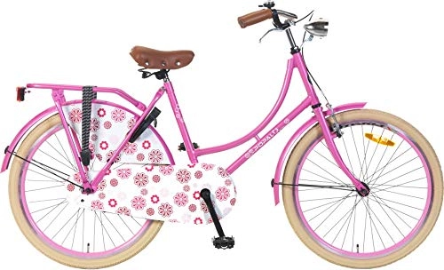 Road Bike : Omafiets 24 Inch 42 cm Girls Coaster Brake Pink
